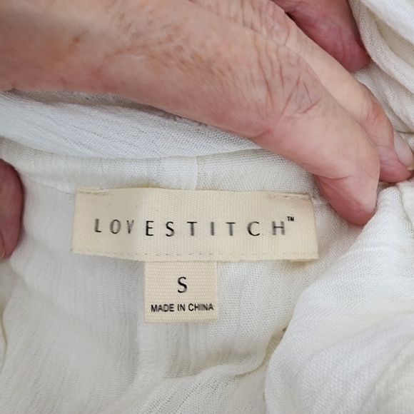 Lovestitch Gauze Cream Boho Coastal Cowgirl Maxi Dress Size S - Picture 7 of 14